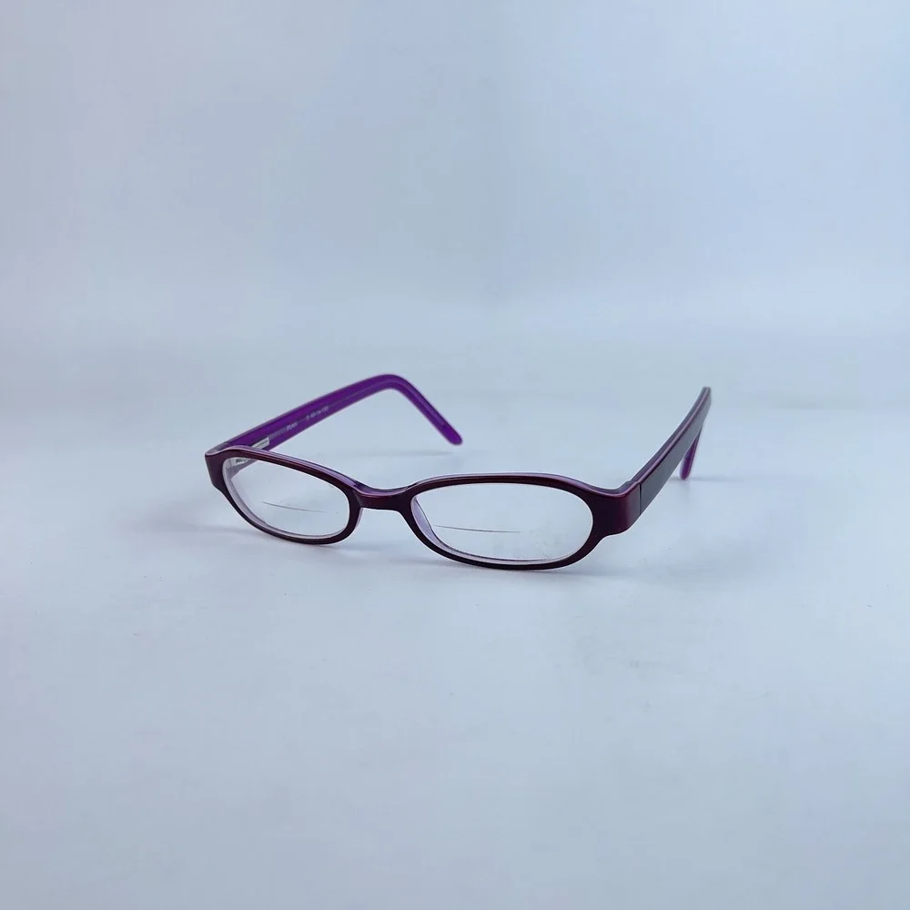Funk Women Eyeglasses Purple & Brown Plastic Cat Eye Full Rim 49-18-135 mm